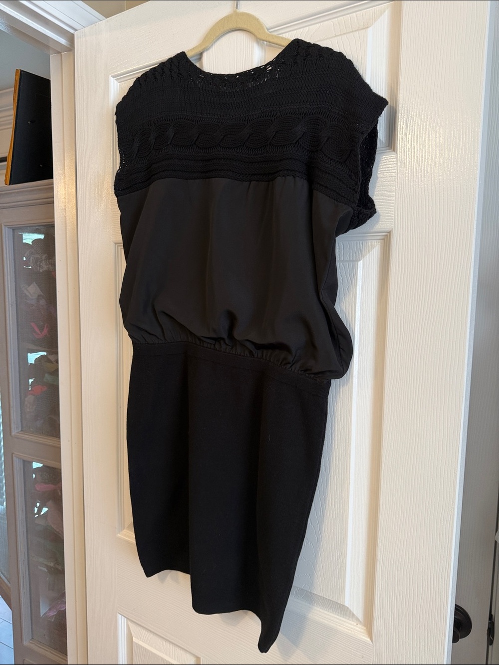 Vince Camuto Black Knit-Top Mini Dress